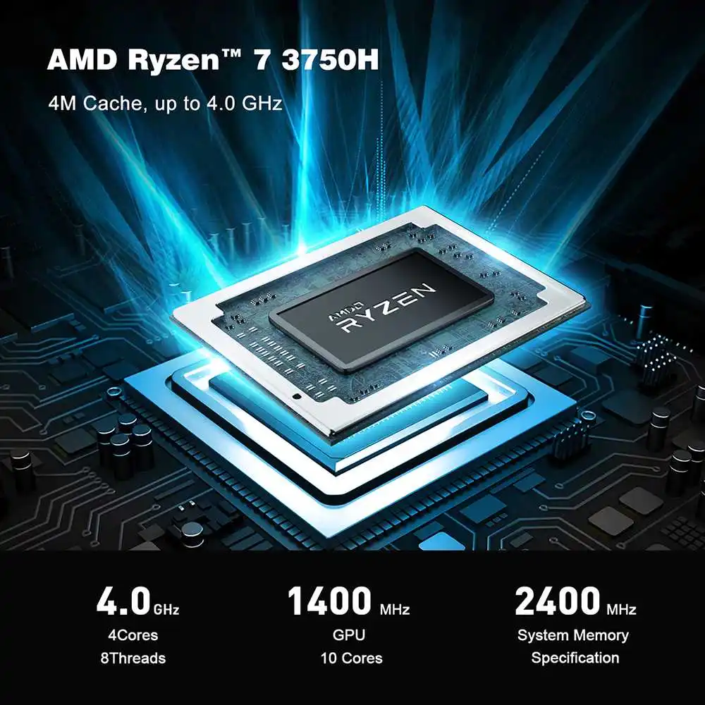 Beelink SER3 игровой мини-ПК Windows 10 компьютер AMD Ryzen 7 3750H 4 ГГц 4C/8T 4K UHD с тройным дисплеем