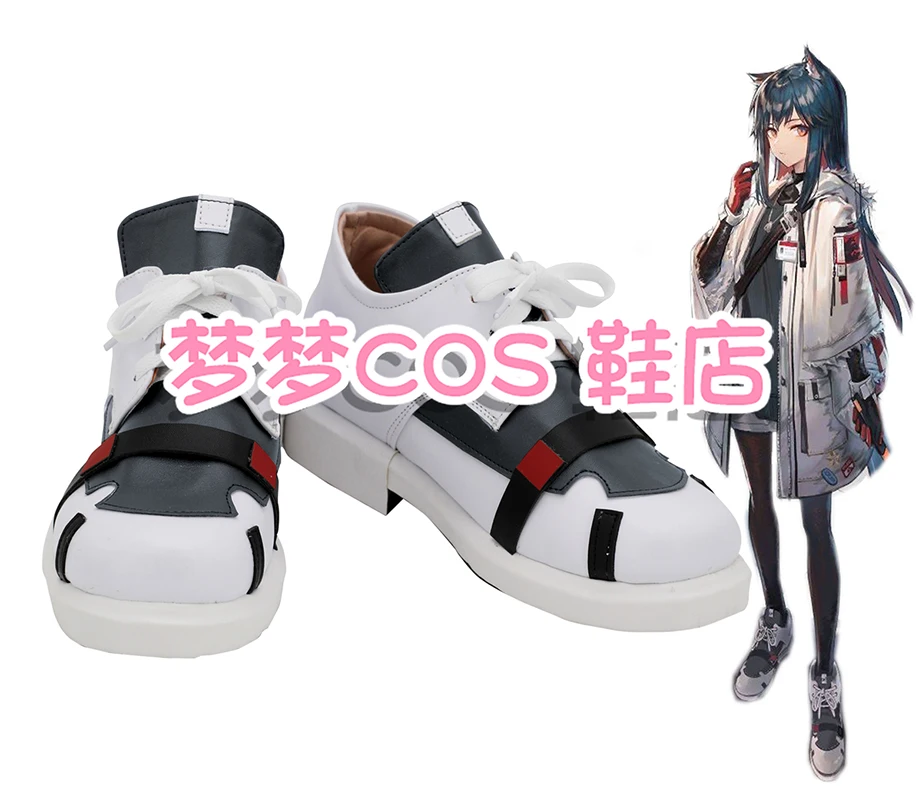 

ArknightsTexas Winter Black White Shoes Cosplay Long Boots Leather Anime Halloween Carnival Cosplay Accessories Custom Made