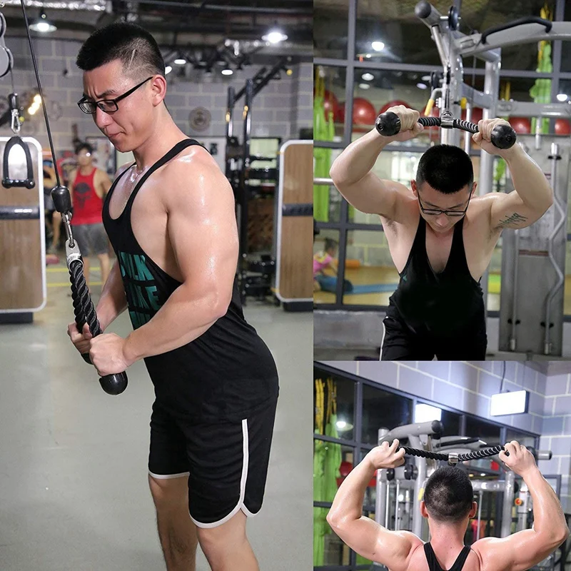 

Tricep Rope Push Pull Down Cord Set for Bodybuilding Exercise Gym Workout for Home or Gym Use Fitness Body Equipment
