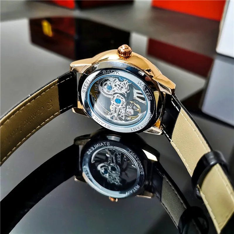 

Automatic Men's Mechanical Watches Self Winding Mens Watch Hollow Waterproof Luminous Skeleton Watch Relojes Para Hombres New