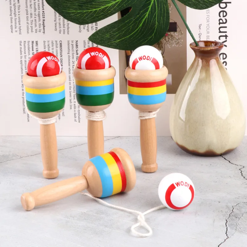 Деревянная игровая чашка Поймай мяч деревянная мини-игрушка развивающие игрушки