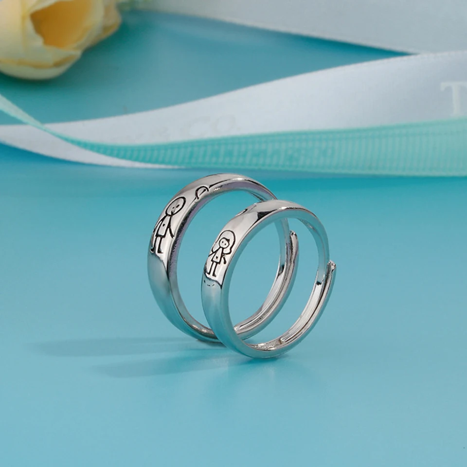 Кольцо ручной работы для влюбленных регулируемое кольцо из медного сплава