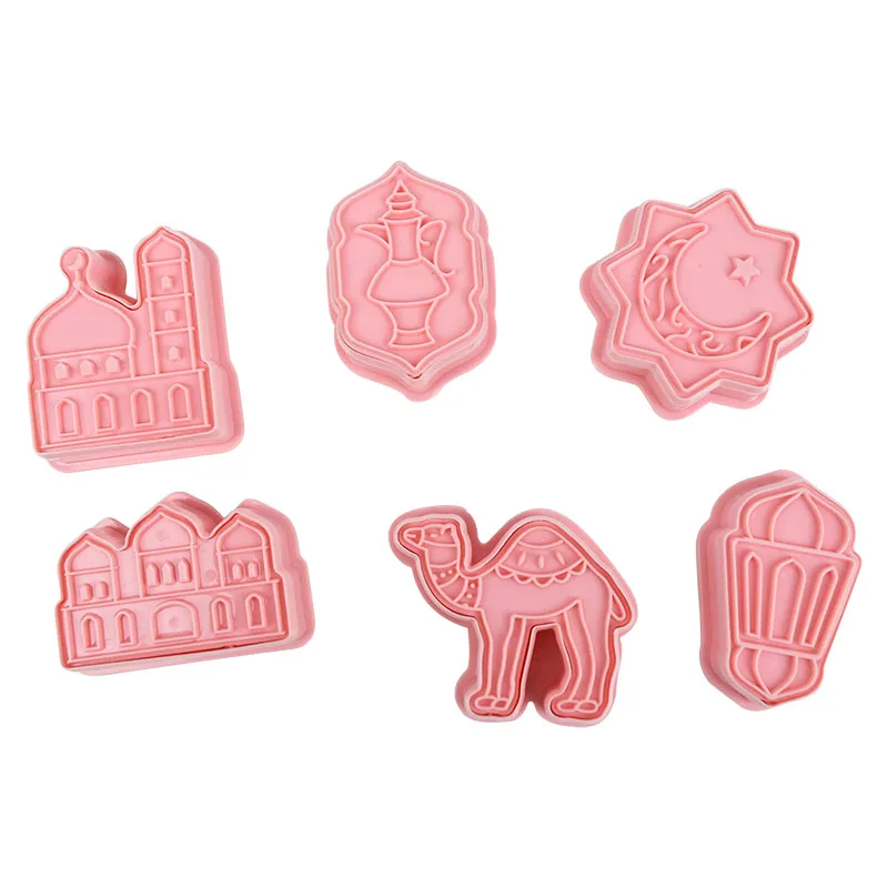 

6pcs/set Eid Mubarak Moon Biscuit Islamic Muslim Mold DIY Cake Cookie Baking Tool Ramadan Kareem Party Decoration Eid Al Adha