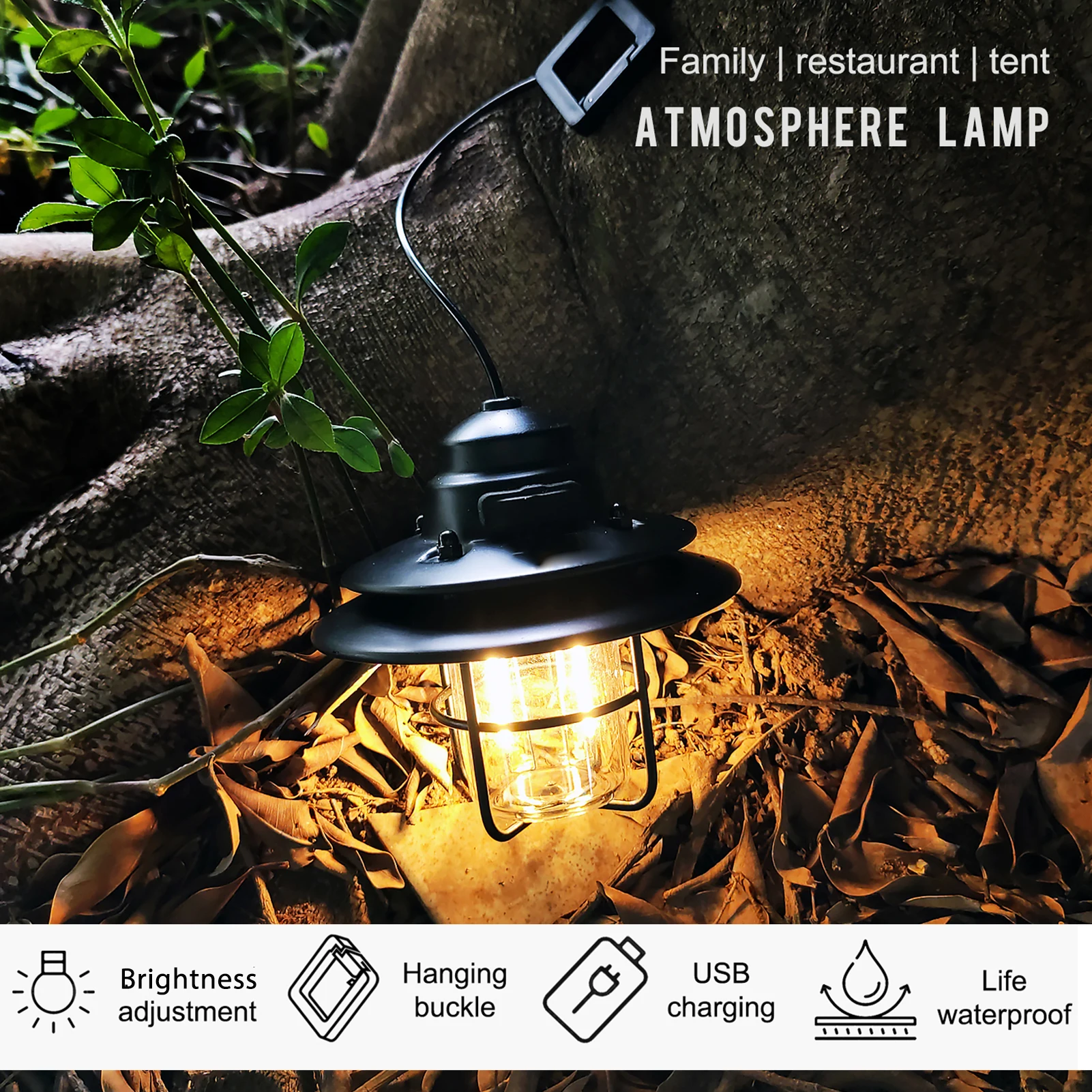 Мини подвесной USB фонарь для кемпинга с 2 светильник ing режимы водостойкий уличный