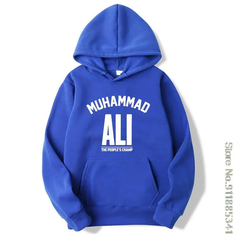 Мужская толстовка с капюшоном из смешанного хлопка принтом Мухаммада Али