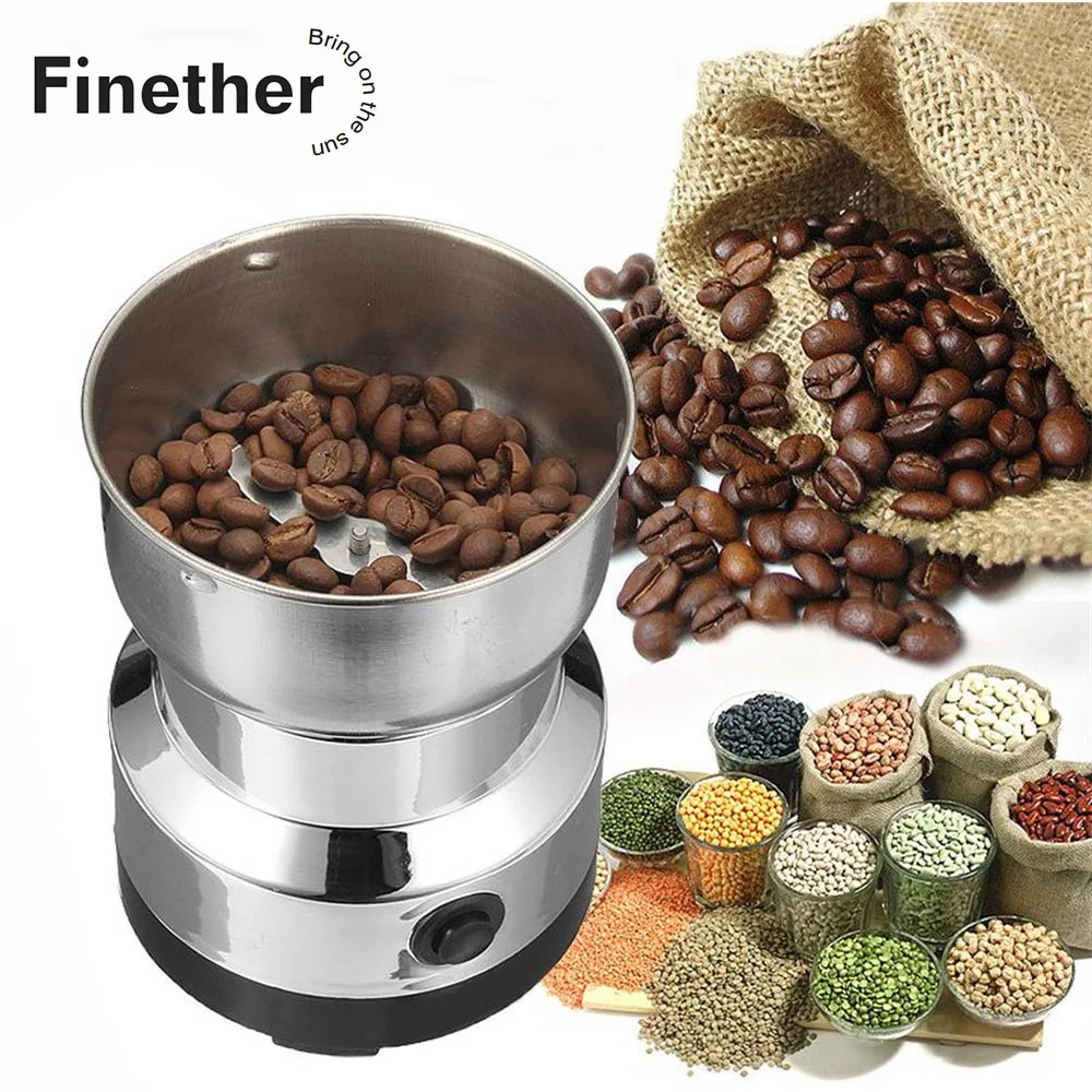 Finether 110 V/220 V Нержавеющая сталь домашний электрический шлифовальный станок Встроенная батарея Кофе фасоли шлифовальные станки для дома Кухня Офисные инструменты