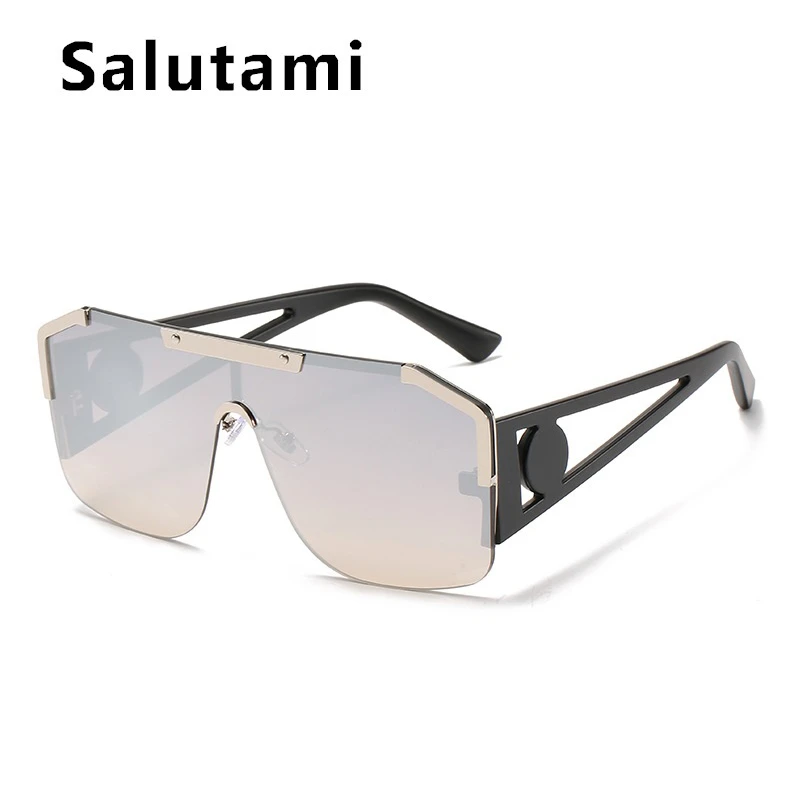 Солнцезащитные очки без оправы для мужчин и женщин модные цельные винтажные