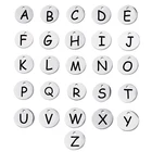 Fnixtar 26 шт. 81012 мм круглые Laser буквы зеркальные шармы тщательно отполированная нержавеющая сталь талисманы с инициалами для 