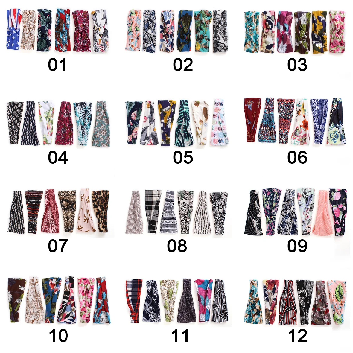 Leeven 6 шт. повязка на голову летний украшенные цветами в стиле Богемия широкая