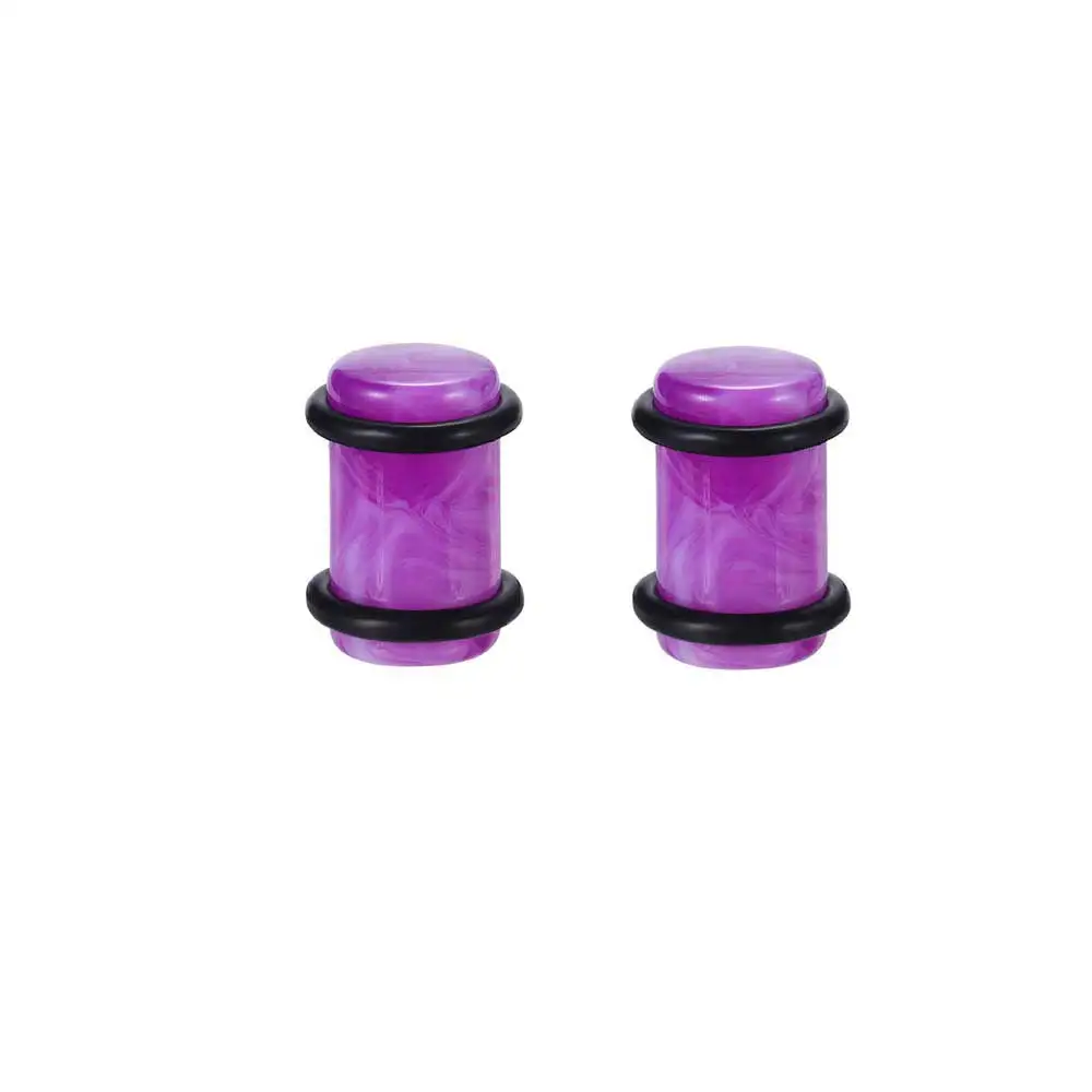 Purple White Серьги Для Пирсинга Ушей, 1 пара акриловых пробок для ушей и тоннелей, расширители для ушей, растяжки для ушей, украшения для тела - Окраска металла: Purple White