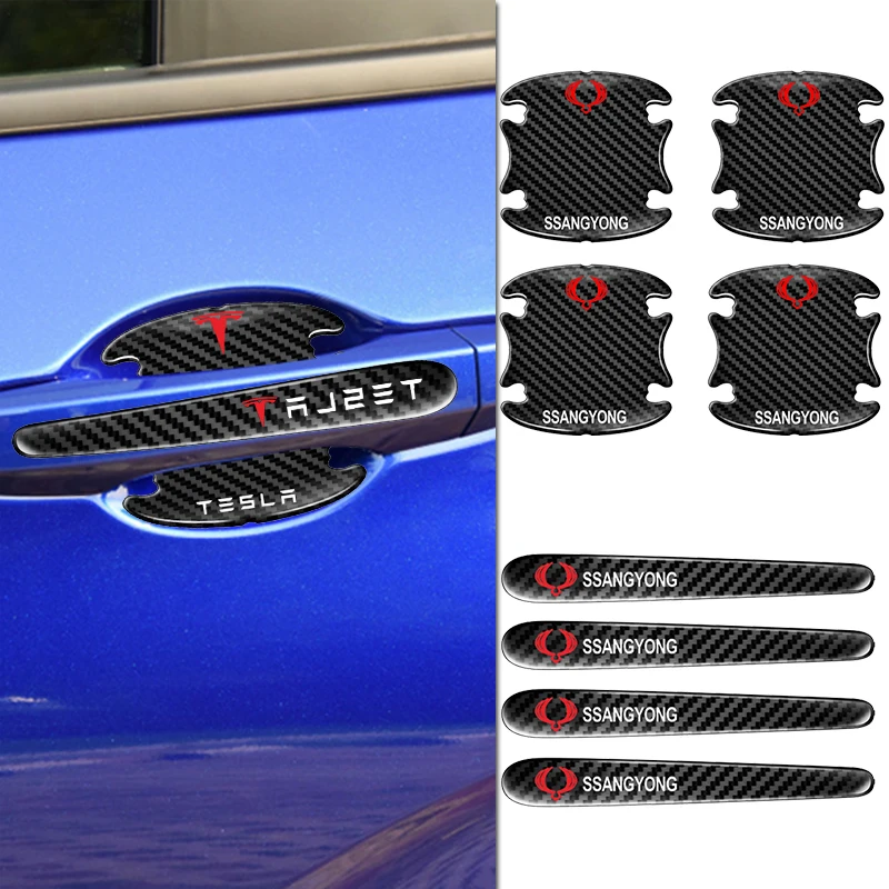 

8pcs Car Anti-scratch Door Handle Protection Sticker for Ssangyong Actyon Sport Korando Rexton Kyron Rodius Car Accessories