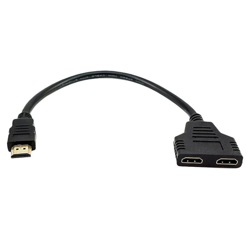 

Кабель-адаптер HDMI-совместимый со штекером на двойной HDMI-совместимый женский сплиттер-адаптер 1080P 1 в 2 выход для HD TV