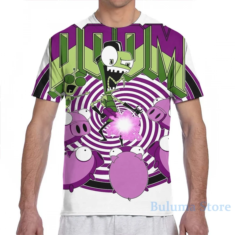 Invader Doom для мужчин футболка женщин со сплошным принтом Модная девочек топы