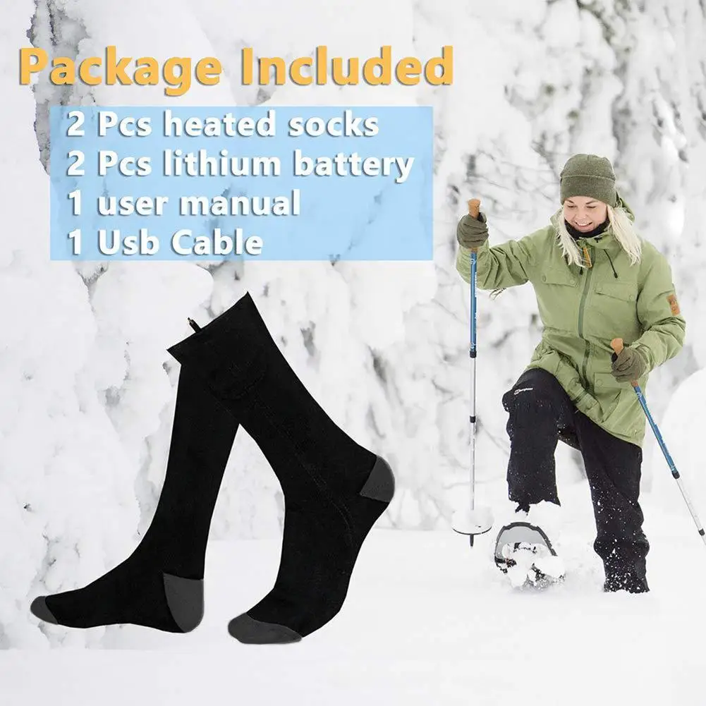 

Electric Heated Socks Rechargeable Battery USB Charging Cold Feet Women Men Winter Outdoor Skiing Cycling Sport Thermal Socks