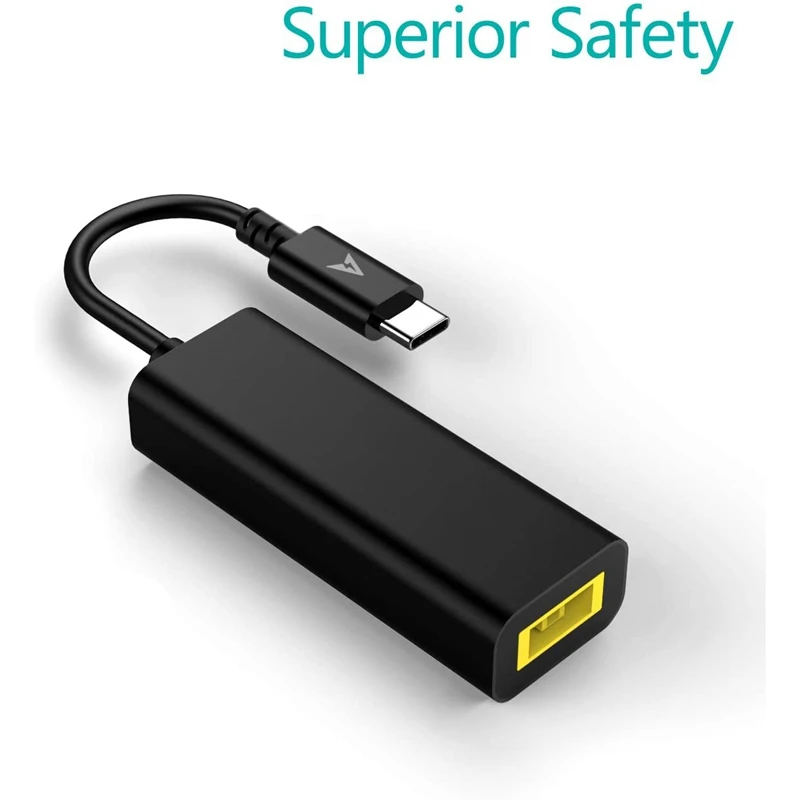 

Квадратный адаптер с USB C на тонкий наконечник 45 Вт для преобразования зарядного устройства в Type C для Lenovo Thinkpad, Samsung S8/S9/Note, поверхность