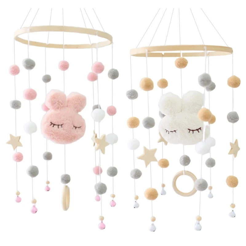 

72XC Baby Crib Mobile Rattle Windchime Wool Balls Beads Bed Bell Wind Chime Decoratio