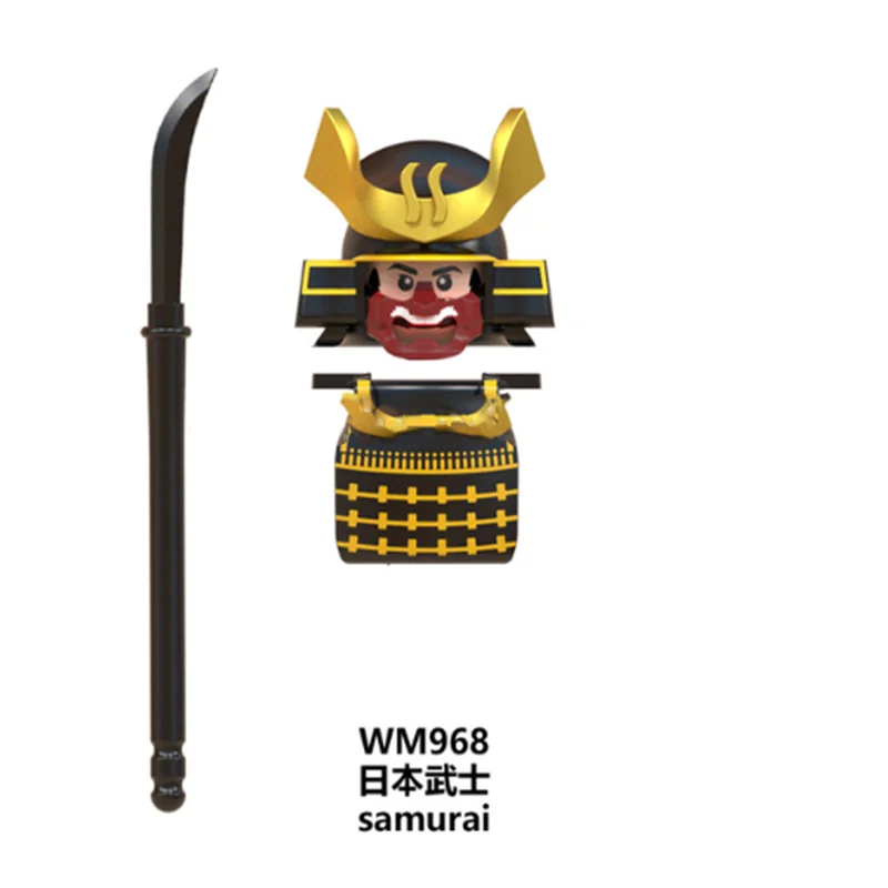 

Japanese Samurai Ghost Ninja Anime Action Figure Building Blocks With Weapons Kids Education figures Sets Bricks toys For kids