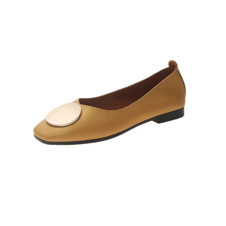

2021 New Brand Flats Ballet Shoes Women New Summer Ballerina Square Toe Shallow Buckle Flat Shoes Slip On Casual Loafer Shoe