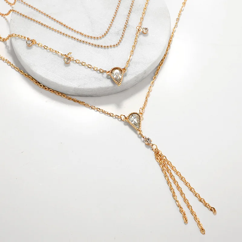 Для женщин индивидуальный модный обруч с кулоном и серьги со стразами ювелирное