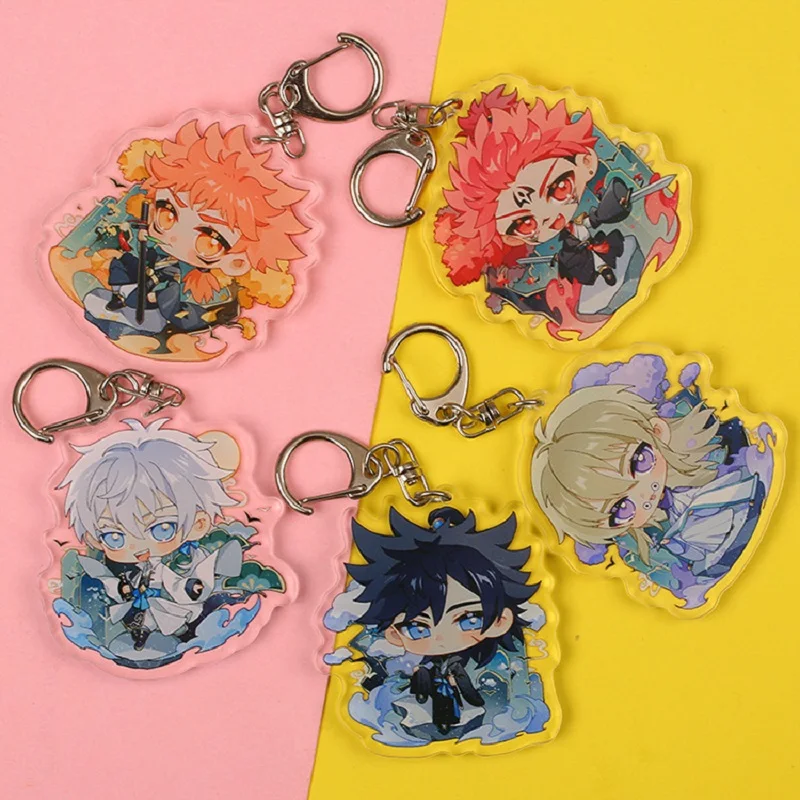 

Hot Anime Jujutsu Kaisen Gojo Satoru Keychains Yuji Itadori Megumi Fushiguro Nobara Kugisaki Acrylic Double Sided Key Ring Gift