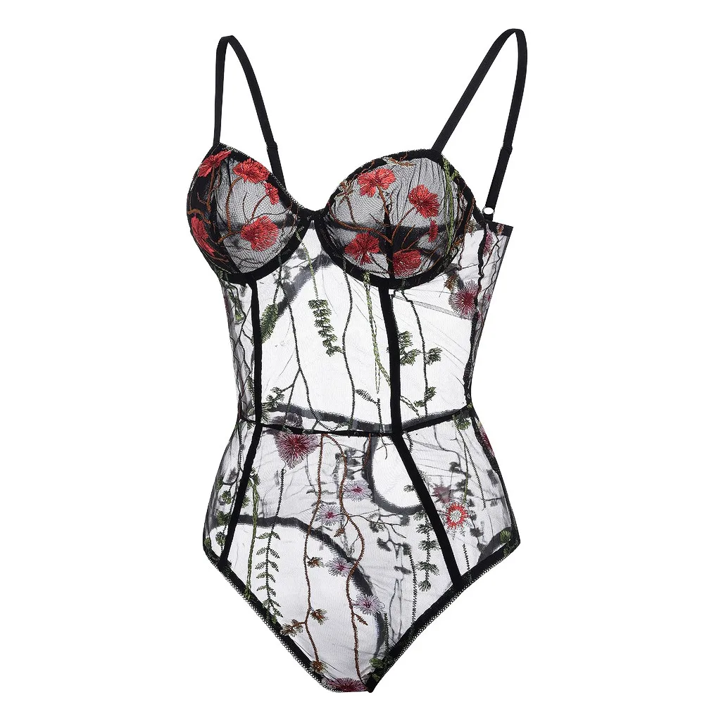 

Leechee Women's Underwear Set Sexy Embroidered Bra And Panty Set Push Up Bralette Floral Lingerie Set Sexy Transparent Underwear