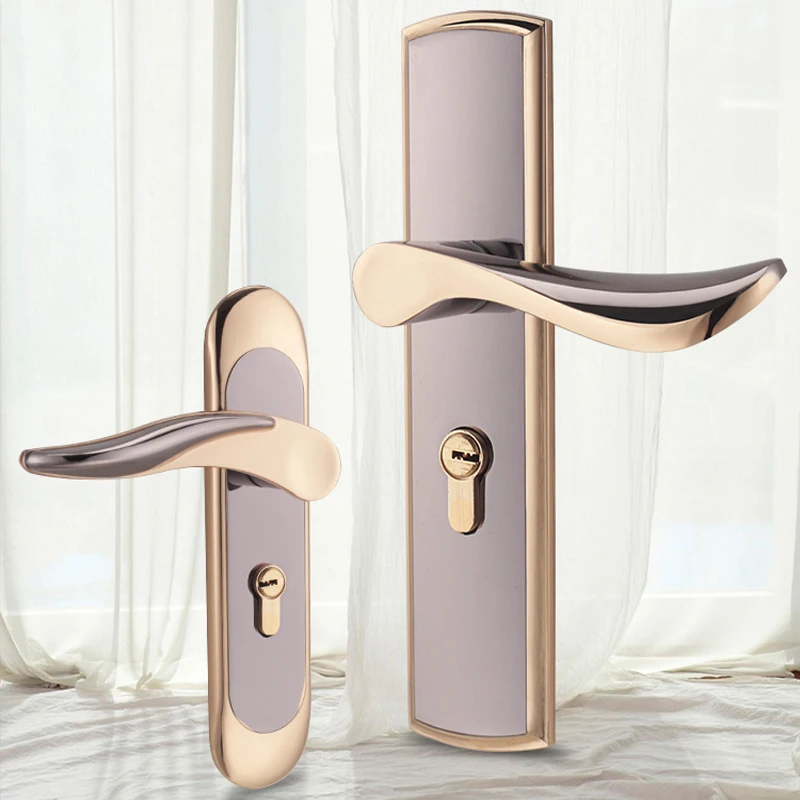 Бесшумная деревянная дверная ручка для спальни замок с ключами Наружная