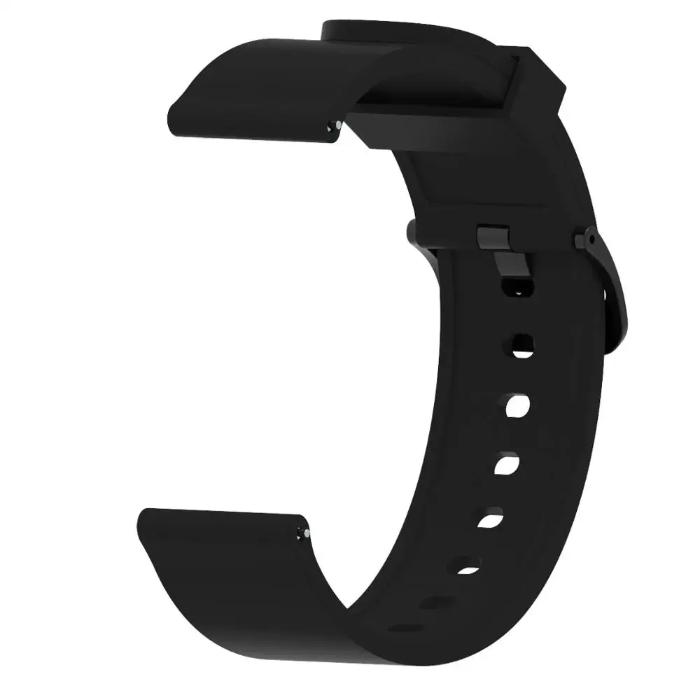 Black Silicone band For Xiaomi Huami Amazfit GTS GTR 42mm Bracelet for Huami Amazfit Bip Bit Pace Lite Wrist Strap 20mm Watchband - Цвет ремешка: Black