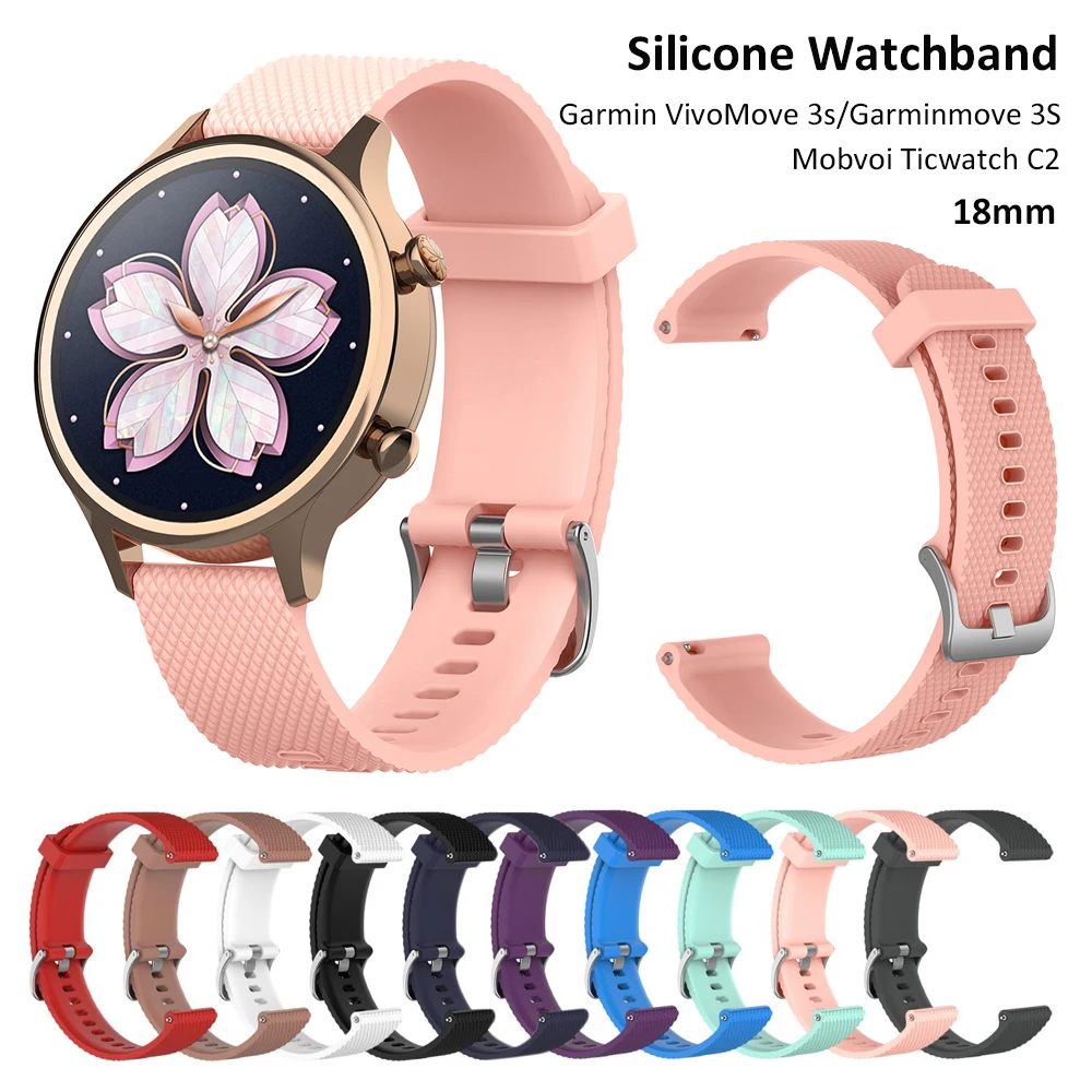 Ремешок 18 мм 22 для Ticwatch C2 Pro E2 S2 ремешок часов 20 Samsung Galaxy Watch 3 42 Garmin Vivoactive 4s Fossil Gen