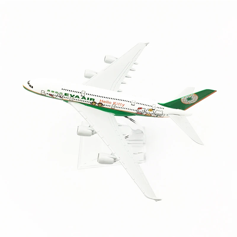 16 см 1/400 масштаб EVA Air зеленый Аэробус A380 модель самолета Модель пассажирского