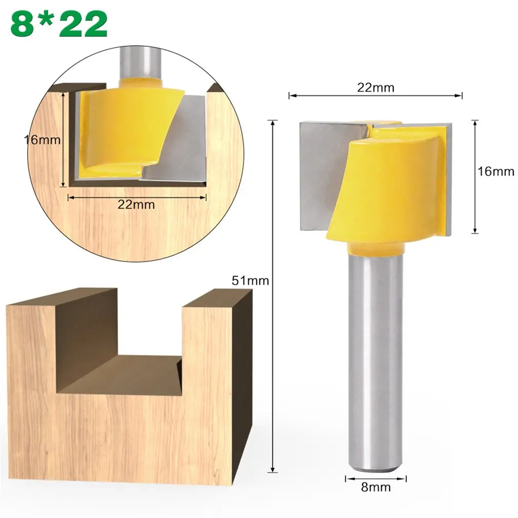

8 Mm Schacht 16/18/20/22/25 Mm Bottom Cleaning Router bit Carbide Cnc Frees Hout Frees T Slot Router Bit