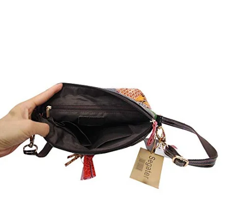 Женская сумка для покупок разноцветные кисти Сумки из натуральной кожи