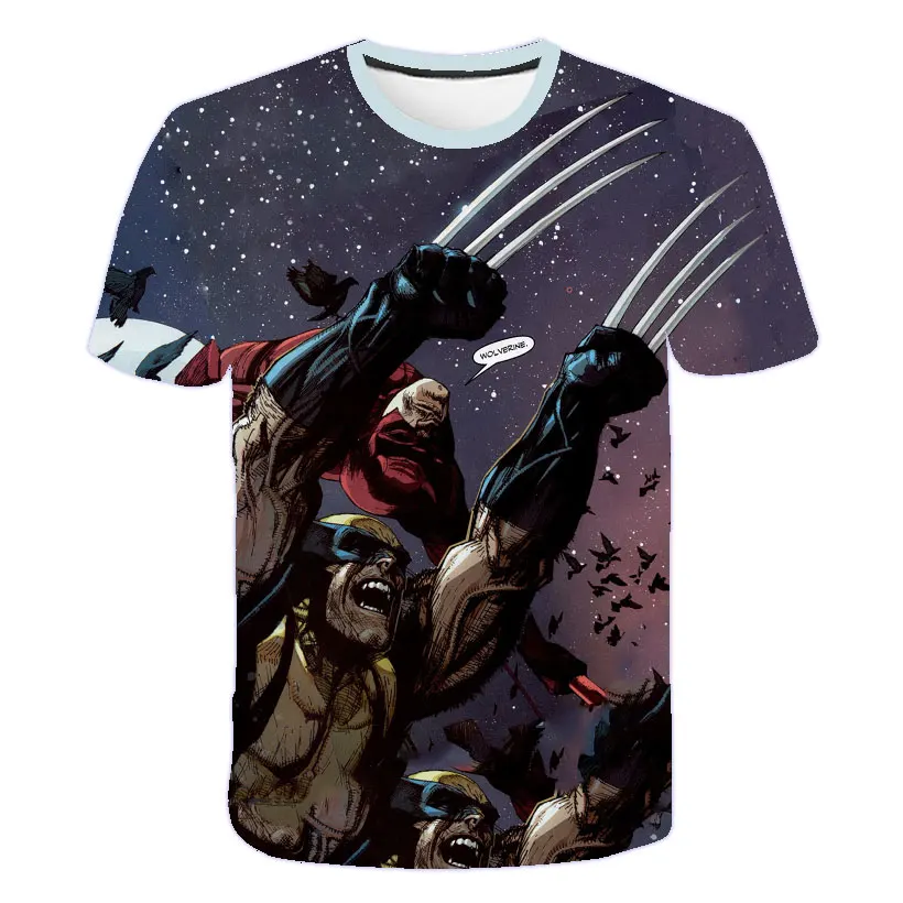 

Boys and girls customized short sleeve clothing, T-shirt with cartoon hero pattern, super funny short sleeve, summer style, 3-14