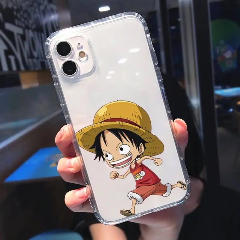 

Luffy One Piece Phone Case Transparent for iPhone 11 12 mini pro 8 7 6 6S XS MAX Plus X 5S SE 2020 XR