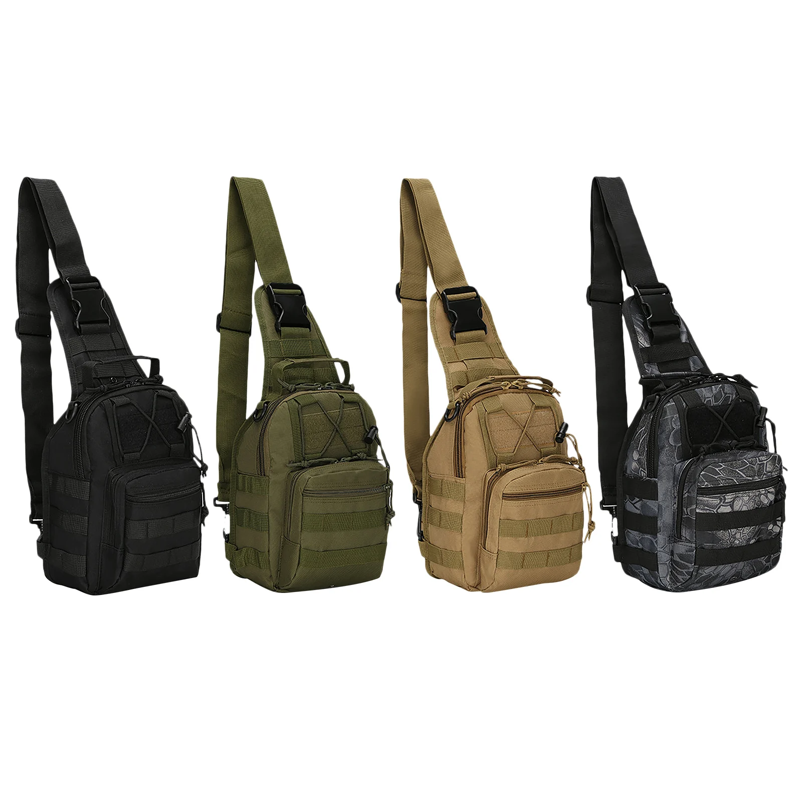 

Sling Pack, Molle Chest Crossbody Shoulder Bags, 600D Nylon EDC Crossbody Chest Pack for Outdoor Travel Camping Hiking Organizer