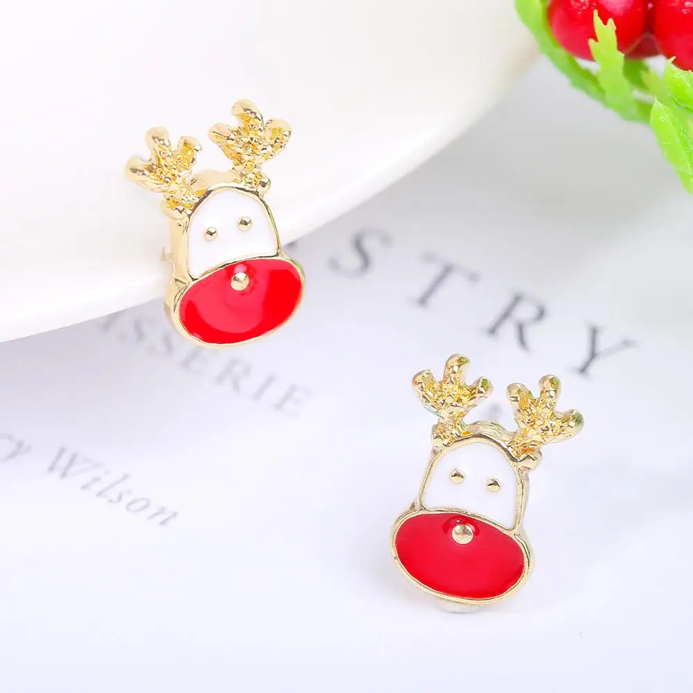 Милые серьги в виде животных крошечные гвоздики оленя амулеты из нержавеющей