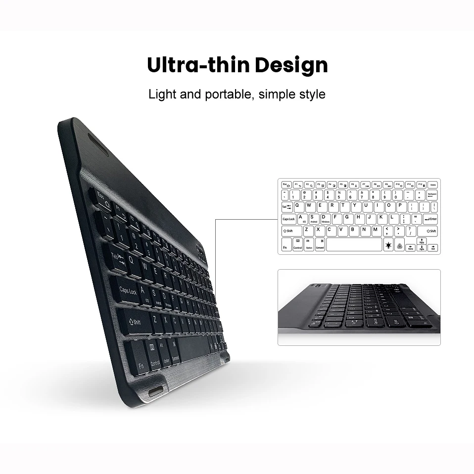 avatto russianenglish ultra thin 7 color led backlit wireless bluetooth tablet keyboard for android mac os windows tablet phone free global shipping