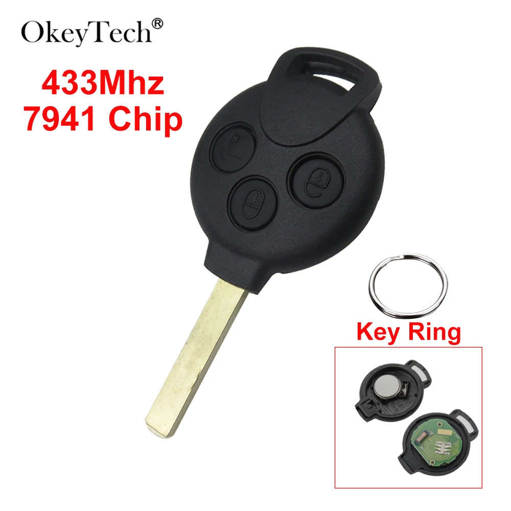 OkeyTech 3 кнопки 433 МГц 7941 чип дистанционный Автомобильный ключ без ключа для Mercedes Benz