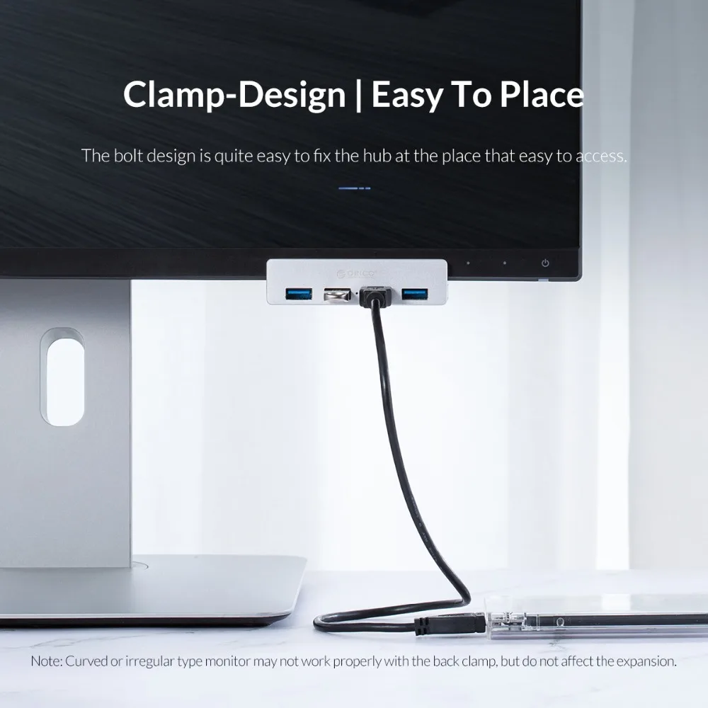 ORICO usb-хаб алюминиевый внешний 4 порта USB 3,0 Usb разветвитель с 10-30 мм регулируемым зажимом для Macbook Air ноутбук ПК Компьютерные концентраторы