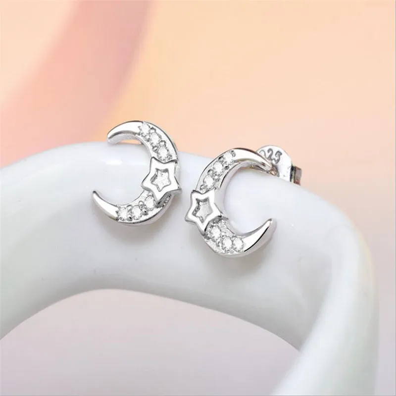 Блестящие циркониевые серьги-гвоздики со звездами для женщин ювелирные изделия