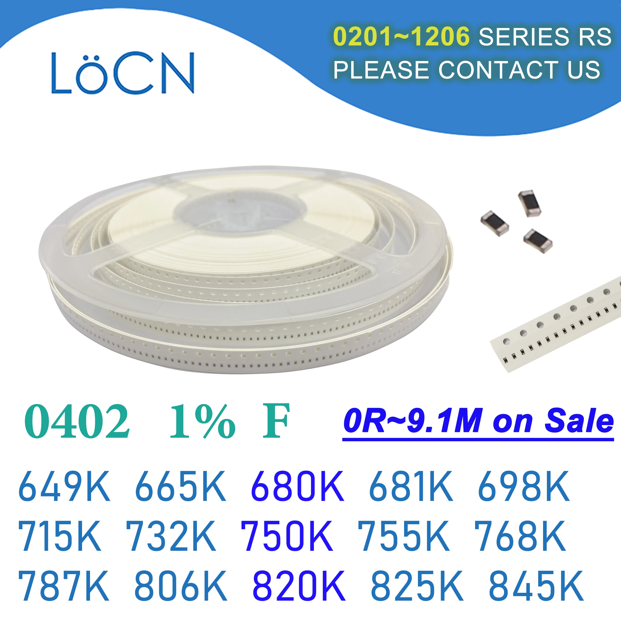 Резистор SMD, 0402, 1% шт., F 10000 K 649K 665K 680K 681K 698K 715K 732K 750K 755K 768K 787K 806K 820 Ом