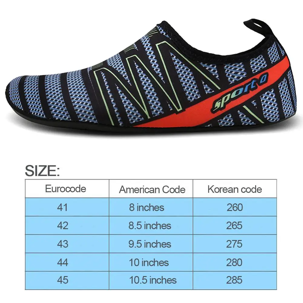 

Aqua Beach Slip-on Sneakers Men Swimming Outdoor Anti-skid Beach Diving Quick Drying Shoes Anti-slip Flat Footwear