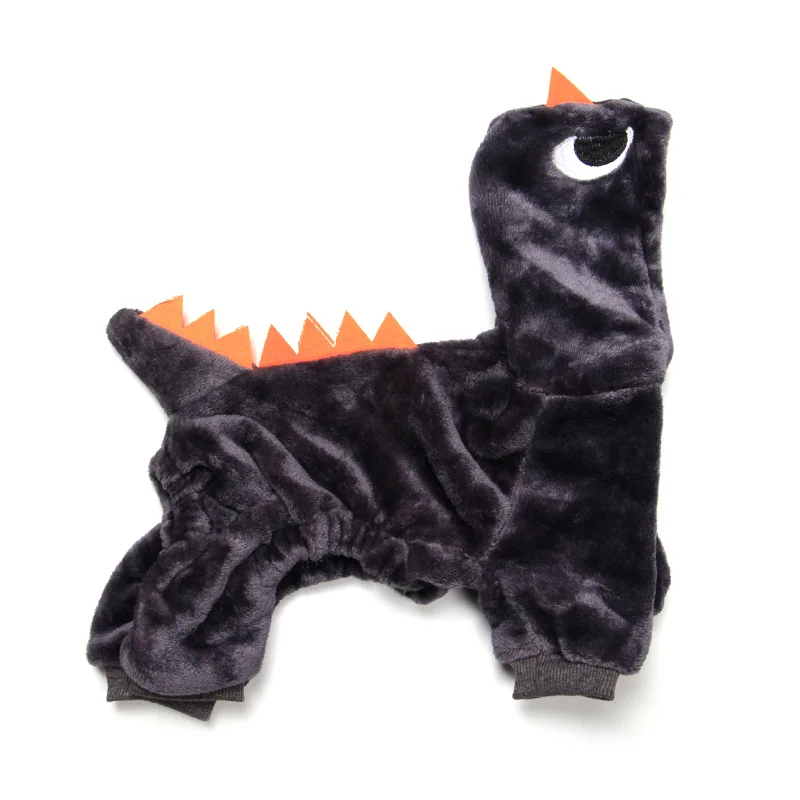 Теплый Забавный Дизайнерский Костюм Кошки с динозавром зимняя флисовая