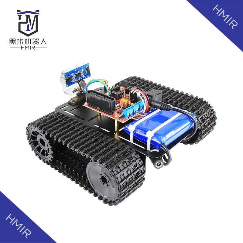 

Ultrasonic Obstacle Avoidance Car Intelligent Car Handle Remote Control Car Tank Chassis