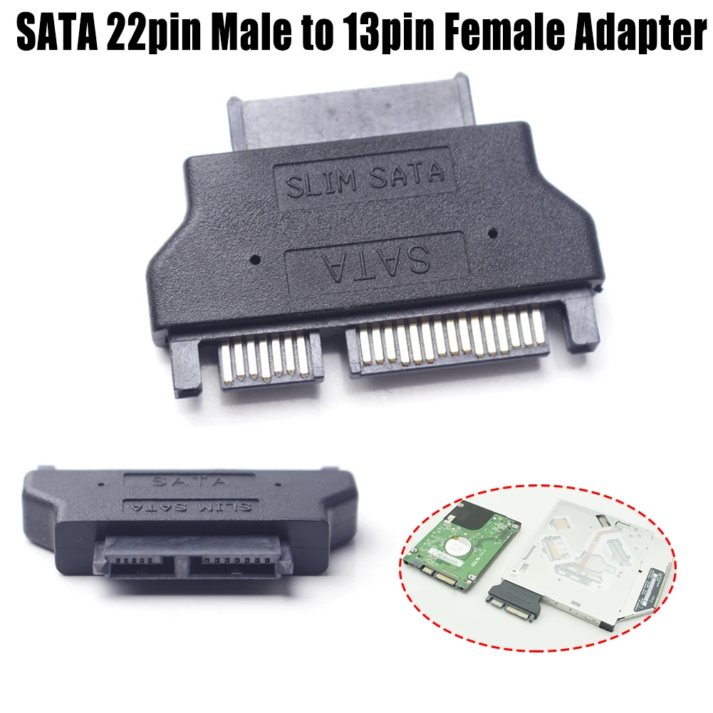 Slimline SATA адаптер Serial ATA 7 + 15 22pin мужской тонкий 6 13pin переходник с внутренней резьбой