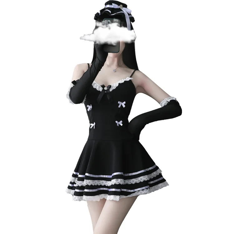 

Women Girls Fashion Harajuku Ruffles Black Princess Dress Cosplay Uniform Lolita Girl Fancy Wear Outfits