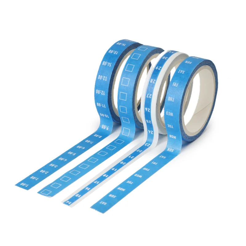 

4pcs/lot Schedule Checks Week Numbers Time Plaid Washi Tape Set Scrapbooking Sticker Masking Tape Kawaii Papeleria Office Supply