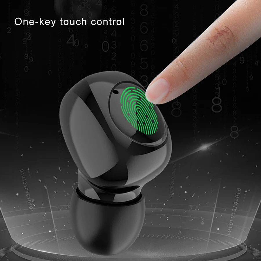 TWS 5,0 Bluetooth наушники с сенсорным управлением, беспроводные наушники с громкой связью, Hi-Fi стерео беспроводные наушники, гарнитура с микрофоном