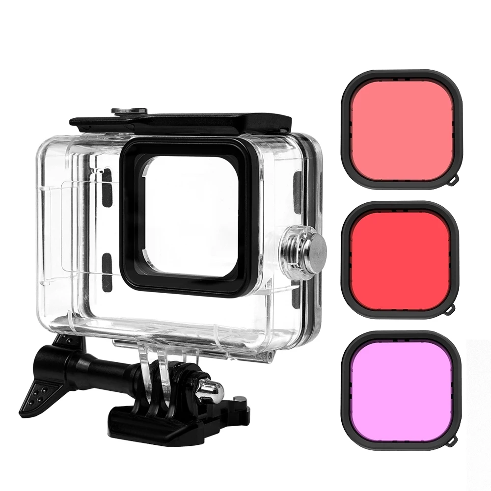 

For GoPro Hero 10 Hero 9 Black 50m Underwater Waterproof Case Diving Protective Cover Housing Mount for Go Pro 9 10 Accessories