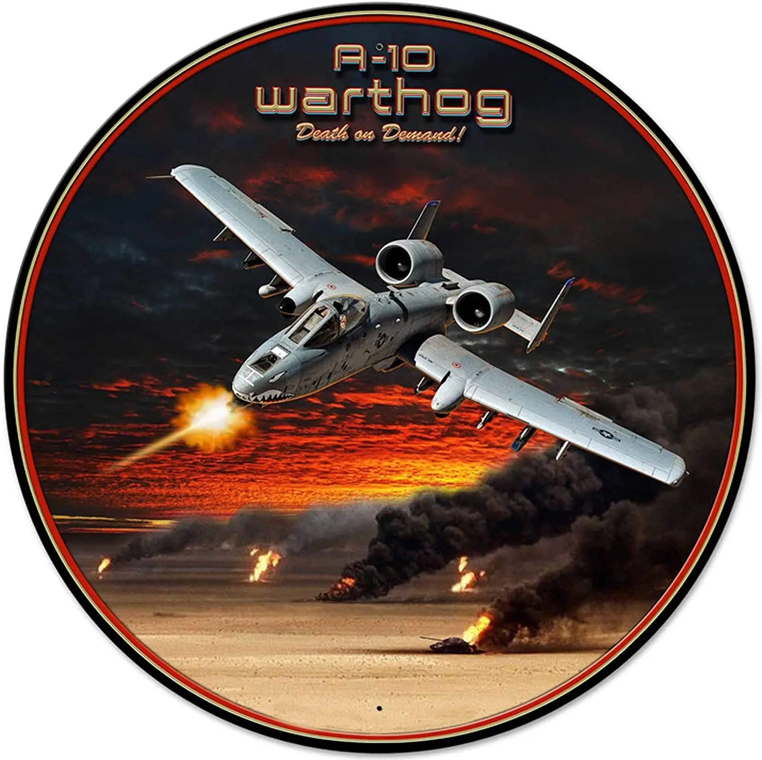 

FOEMXIEN A-10-Warthog.jpgTin Sign Wall Retro Metal Bar Pub Poster Metal 11.8" Diameter