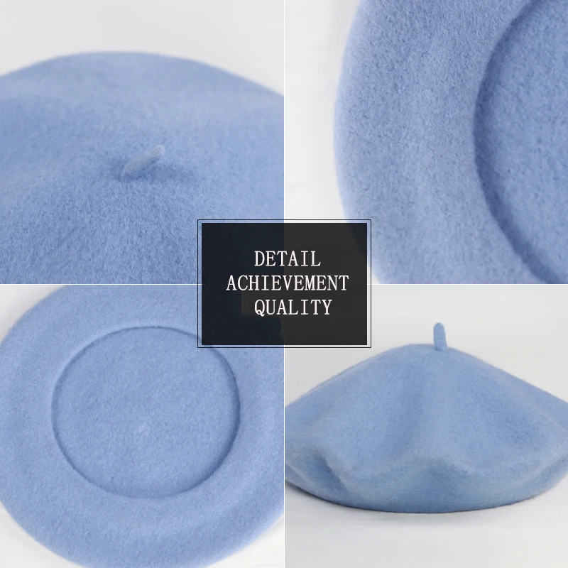 Женская зимняя шапка с голубым светом повседневный берет элегантная женская